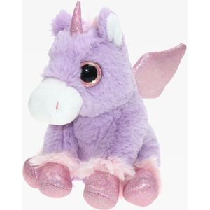 Pluche knuffel dieren Unicorn/eenhoorn paars van 20 cm - Speelgoed knuffels - Cadeau voor meisjes