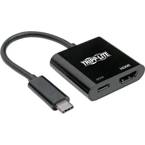 Tripp-Lite U444-06N-H4K6BC USB-C 3.1 to HDMI 4K Adapter with PD Charging, M/F, Thunderbolt 3 Compatible, 4K @ 60 Hz, Black TrippLite