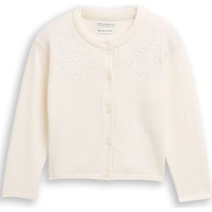 TOM TAILOR - Gebreid Vest - Wit - Lange Mouw - Ronde Hals