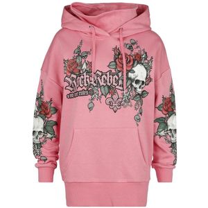 Rock Rebel by EMP Roze lange trui met print en strass details - Dames - M