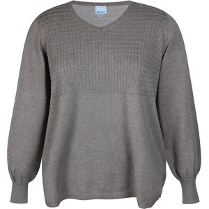 Zhenzi Zh-Kogle 994-Pullover Semi grey melange Maat M 46/48