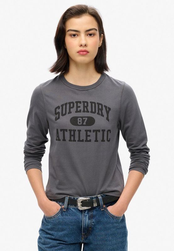 Superdry - Athletic Ringer Slim - T-shirt - Met Lange Mouwen