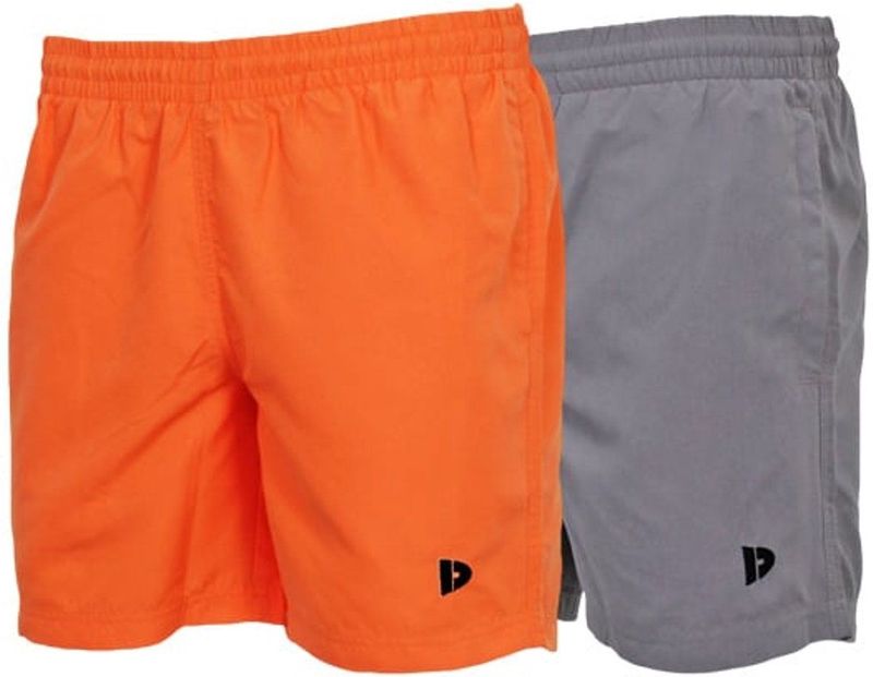 2-Pack Donnay - Sport/Zwemshort (Toon) - Sportbroek - Heren - Apricot/Steel grey (673) - maat S