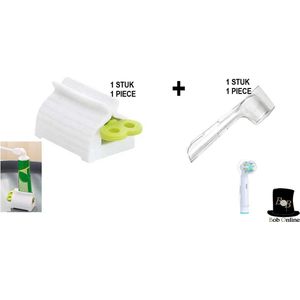 Bob Online™ - 1 Stuk Elektrische Tandenborstel Beschermhoesje + 1 Stuk Groen Tandpastadispenser – 1 Piece Electric Toothbrush Cover + 1 Piece Green Toothpaste Dispenser – Beschermcover voor Elektrische Tandenborstel – Elektrische Tandenborstel Cover