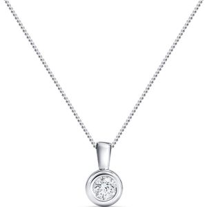Miore - Witgoud Diamanten ketting Dames - Hanger - 14 Karaat Goud