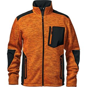 SIR SAFETY FIGHTER SWEATSHIRT Heren, Melange Oranje - 100% Polyester - Winddicht - Anti-Klit Ritsen - Reflecterende Inzetten