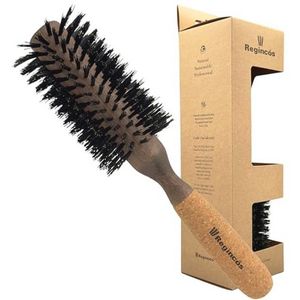 Professionele ronde haarborstel met houten lichaam en kurken greep