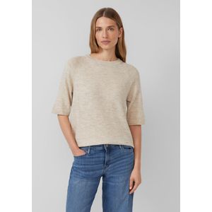 s.Oliver - Gebreide Trui - Light Beige Melange - Met Raglanmouwen