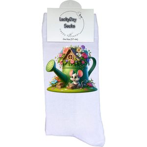 Gieter - Opkikker - Grappige sokken - Valentijns cadeau - Verjaardag cadeau - Grappig - Leuke sokken - Vrolijke sokken - Groen - Tuin - Kerst Sokken - Vaderdag - Moederdag - Kerstcadeau - Socks die Happy maken - 37-44