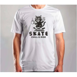 Skate Chill & Ride - T Shirt - Funny - Sarcasm - Sarcastic - DarkHumor - Grappig - Sarcasme - Sarcastisch - DrogeHumor