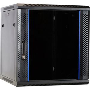 DSIT 12U wandkast / serverbehuizing ongemonteerd met glazen deur 600x600x635mm (BxDxH)