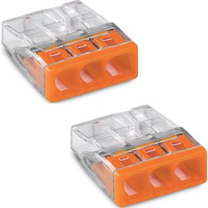WAGO - Lasklem - 3 Polig - 0.5-2.5mm2 - Oranje - 2 Stuks