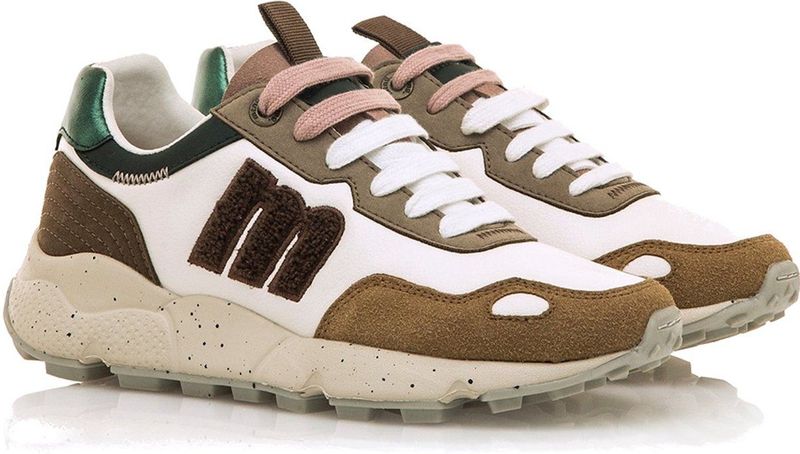 Mustang - 60885 - Klimschoenen - Wit - Plat - Veters - Casual