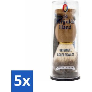 5 x Vergulde Hand Originele Scheerkwast - Scheerkwast - Scheerzeep - Baardharen - Scheren - Huidmassaging