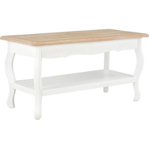 vidaXL Salontafel 87-5x42x44 cm massief grenenhout wit en bruin - Salontafel - Salontafels - Houten Salontafel - Houten Salontafels