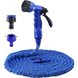 Flexibele tuinslang, rekbare tuinslang 7,5 m / 25 ft tuinslang, flexibel, met 7 functies douche, voor tuin, huisdier, autowasstraat, tuin (blauw)