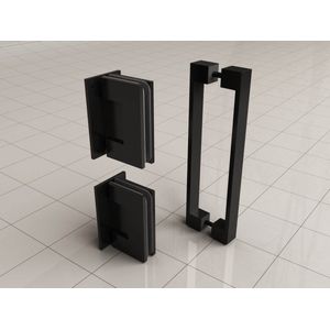 Sanifun Scharnierset met deurgreep Lego mat-zwart