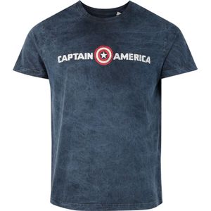 Captain America Captain Logo Heren T-shirt - blauw - XXL