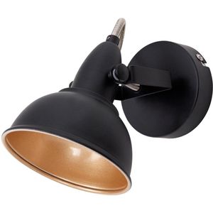 Briloner Leuchten SOFT Wandlamp - E14 - Metaal - 156 X 10 cm - Zwart-goud