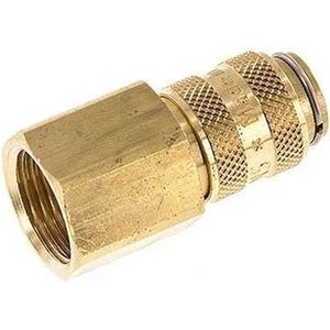 Messing DN 5 Luchtkoppeling Snelkoppeling G 3/8 inch Binnendraad Double Shut-Off - CLS5-F-B-SV-038