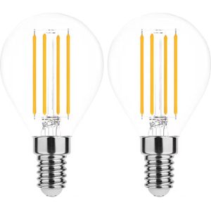 Modee - E14 LED Lamp - Neutraal Wit - LED Filament Globe Mini P45 - 4W - 470 lumen - Vervangt 40W Halogeen Gloeilamp - 2 stuks