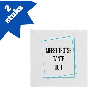 Akyol - meest trotse tante ooit brillendoekjes - Tante - trotse tante - verjaardagscadeau - verjaardag - cadeau - cadeautje voor tante - tante artikelen - kado - geschenk - gift - 17,8 bij 17,8 cm - 2 stuks