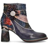 Laura Vita - Enkellaarsjes - Donkerbeige / Marine / Donkerbruin / Wit