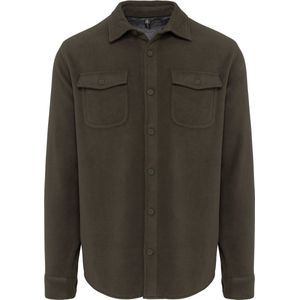 Kariban Overhemd van fleece met sherpavoering K582 - Dark Khaki / Storm Grey - 4XL