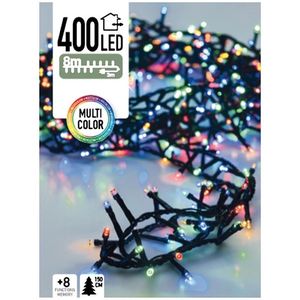 Oneiro’s luxe Cluster - 400 LED - 8 meter - multicolor - 8 functies + geheugen - kerst – clusterverlichting- feestdagen - winter - verlichting - binnen - buiten – sfeer