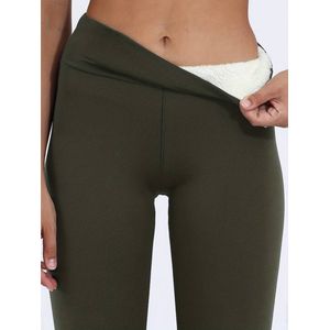 Livano Winter Panty - Warme panty - Fleece Panty - Thermo Panty - Legging - Stretch - Dames Kleding - Groen - Maat S