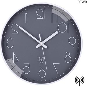 RFWR® Radiografische Wandklok 30 cm - Stil Sweep-Uurwerk voor L woonkamer en Slaapkamer - Digitale Groter Klok