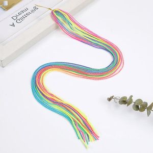 - 20 stuks kleurrijke haarstrengen om in te vlechten voor kinderen- Halloween regenboog-vlecht-haarelastiek doe-het-zelf kit- Regenboog gevlochten draad haaraccessoires (20 stuks)