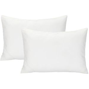 Tweedelige kussensloopset voor baby en peuter - kussensloop voor peuter - reiskussensloop - zacht en ademend envelopdesign - unisex - beddengoed - wieg - 49 x 36 cm - machinewasbaar -Wit