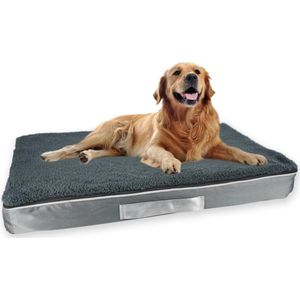 Hondenbed, orthopedisch wasbaar hondenbed met afneembare hoes, hondenmatras, hondenmat, geschikt voor hondenkratten, grijs, S (75 x 50 x 10 cm)