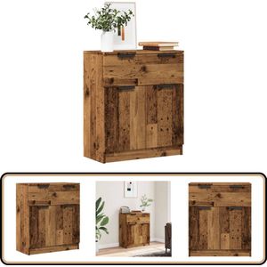 vidaXL Dressoir - 60x30x70 cm - Oud Houtkleurig Dressoir - Kast - Opslagoplossing - Houten Dressoir - Vintage Dressoir
