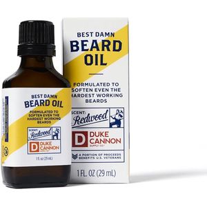 Duke Cannon Beast Damn Beard Oil, Premium Natural Blend with Apricot Kernel, Argan, and Jojoba Oils, 29mL