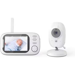 Babyfoon met Camera & Monitor - 360° Rotatie, Nightvision, 2-Way Talk, Temperatuurmeter & 8 Slaapliedjes - Veiligheid en Comfort voor Jouw Baby!