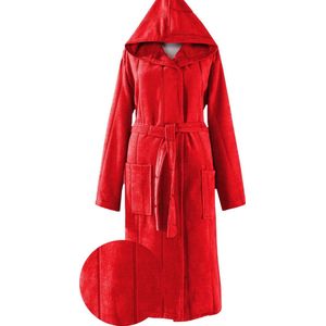 Larabadjas S-M ROOD Zacht Katoen MET CAPUCHON UNISEX ROOD