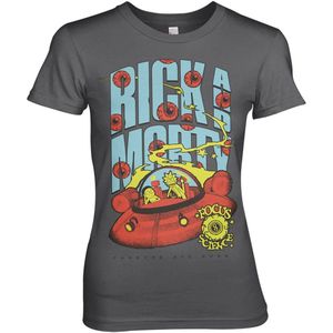 Rick and Morty Damen T-Shirt Focus On Science Girly Tee WB-5-RM017-H70-5 DarkGrey-S