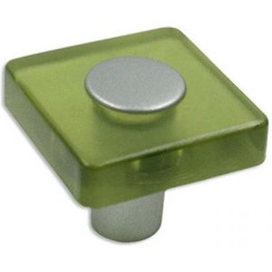 Kastknop olijf groen kunststof transparant - kinderen - Deurknop - Meubelknop