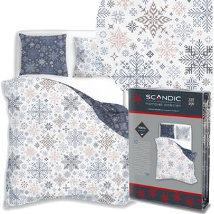 Kerst Dekbedovertrek 220x200cm Katoen - Winter Sneeuwvlokken