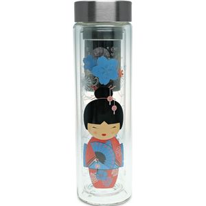 FLOWTEA Theemaker en Theeglas To Go ""Little Geisha Red"" 400 ml