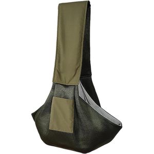 Groene huisdierdraagtas voor handsfree dragen - Ademende draagdoek voor puppy's