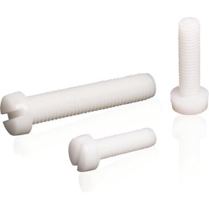 (200 STUKS) M4X8 METAALSCHROEF NYLON (POLYAMIDE) DIN 84 (ISO 1207)