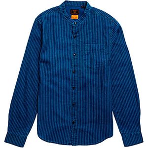 Superdry Henley Worker Lange Mouwen Overhemd Blauw S Man