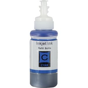T6642/T6732 Cyaan Huismerk Inktfles 100ml | C13T664240 | Geschikt voor Epson EcoTank ET-2500/ET-2550/ET-2600/ET-2610/ET-2650/ET-3600/ET-4500/ET-4550/ET-14000/ET-16500/ET-L300/ET-L355/ET-L555/ET-L810/ET-L850/Epson L800/L801/L805/L1800