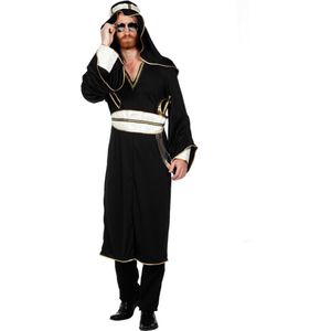 Wilbers & Wilbers - 1001 Nacht & Arabisch & Midden-Oosten Kostuum Ali Baba - Zwart Wit Sjeik Herenkostuum Kostuum - Carnavalskleding - Verkleedkleding - Large