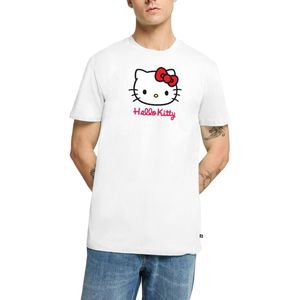 Hello Kitty Klassiek Portret Met Hello Kitty Tekst Premium T Shirt Heren