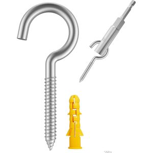 Goodivery ® Robuuste Roestvrijstalen Schroefhaken Set voor Diverse Toepassingen, Inclusief Vleugelmoer Draaier