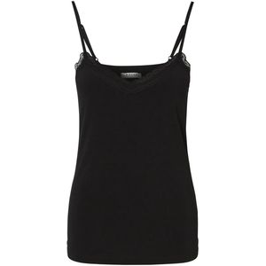 Pieces dames hemd kant - Lace singlet kate - XS - Zwart